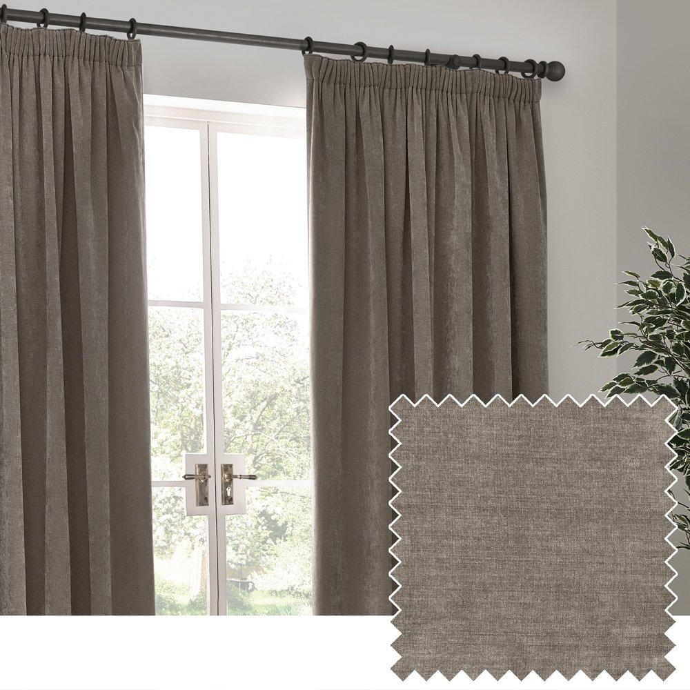 Heavy Chenille Fully Lined Pencil Pleat Curtains