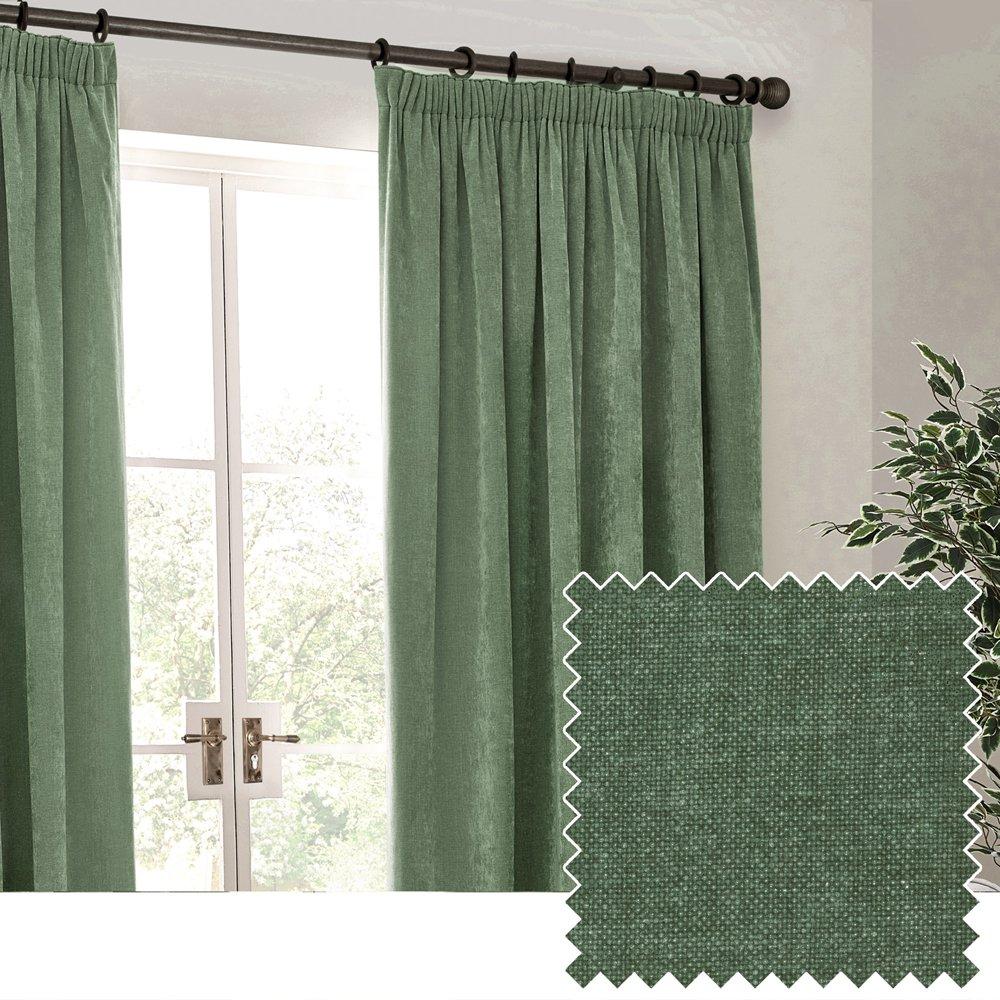 Heavy Chenille Fully Lined Pencil Pleat Curtains