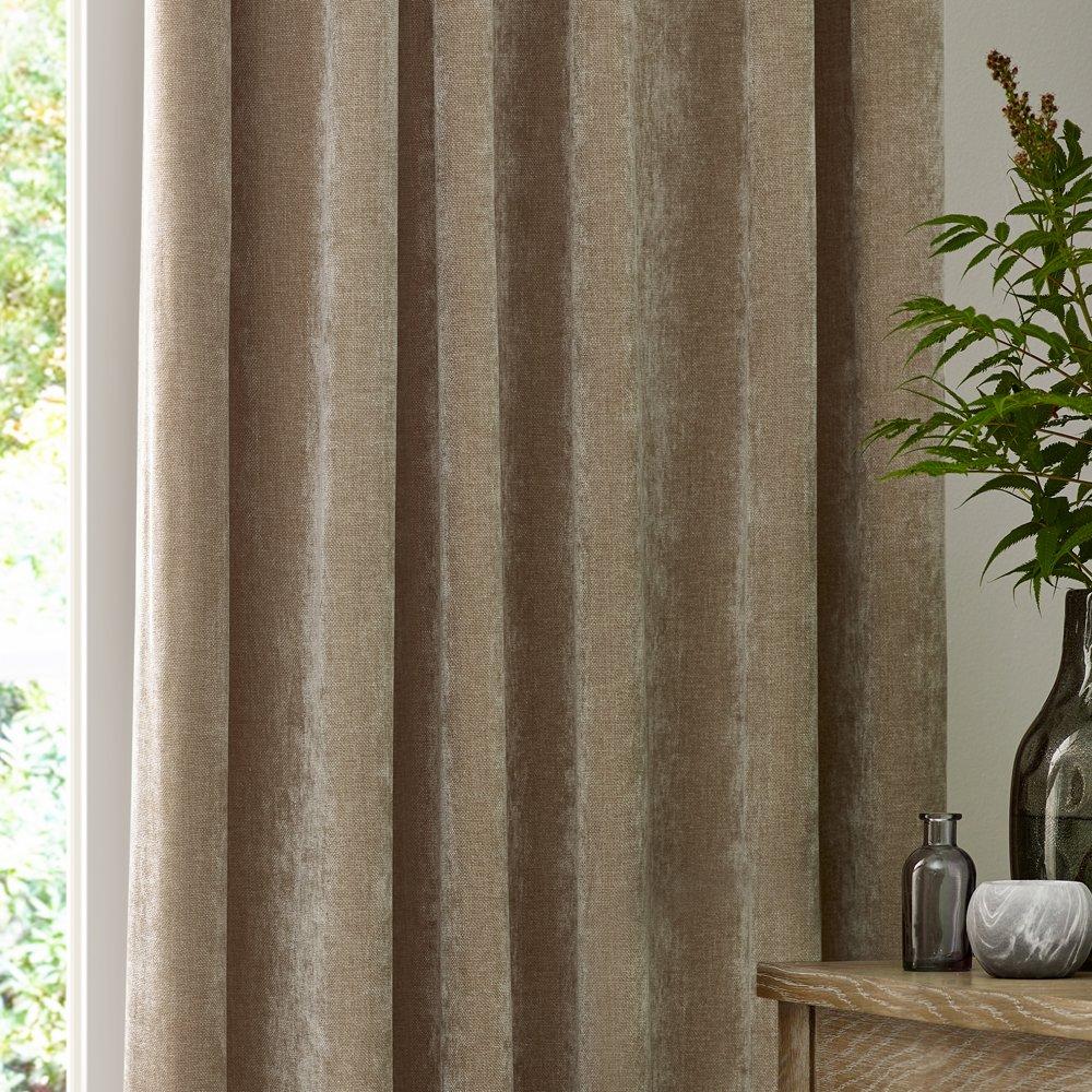Natural - Yard - Heavy Chenille Fully Lined Pencil Pleat Curtains - 3