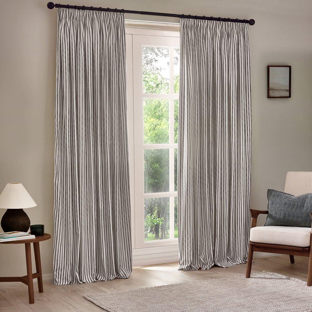 Grey - Yard - Hebden 100% Cotton Pencil Pleat Curtain - 2