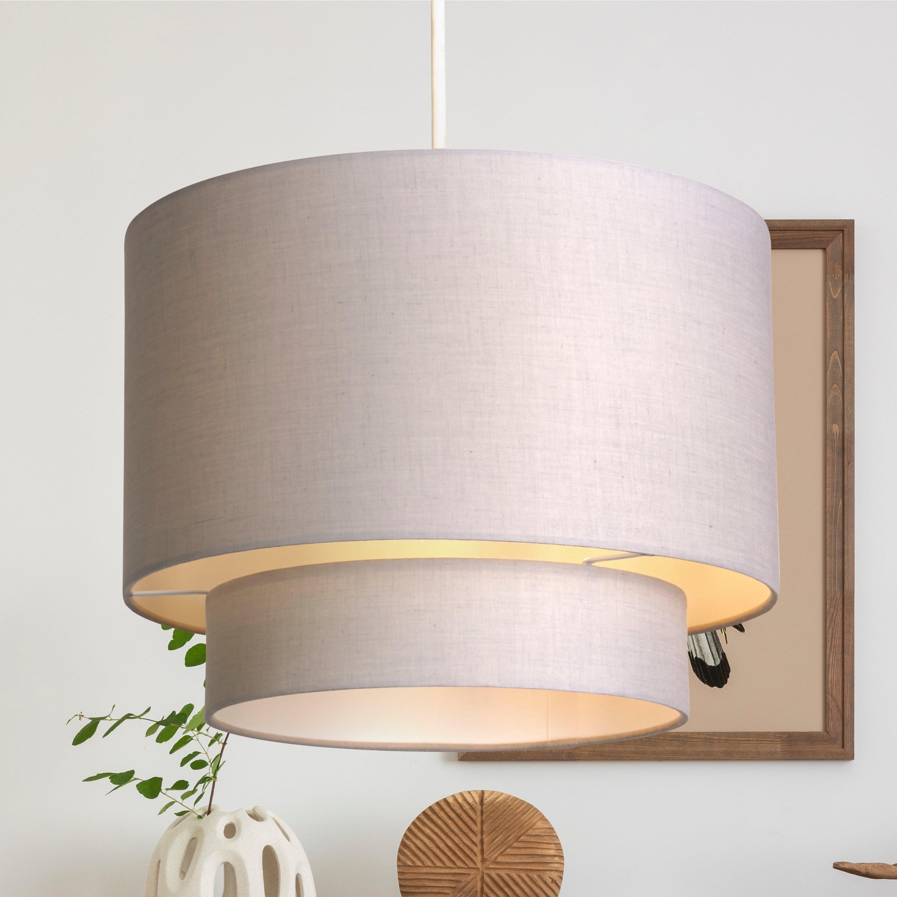 Grey - Lighting Collection - Alina Grey 2 Tier Ceiling Shade - 1