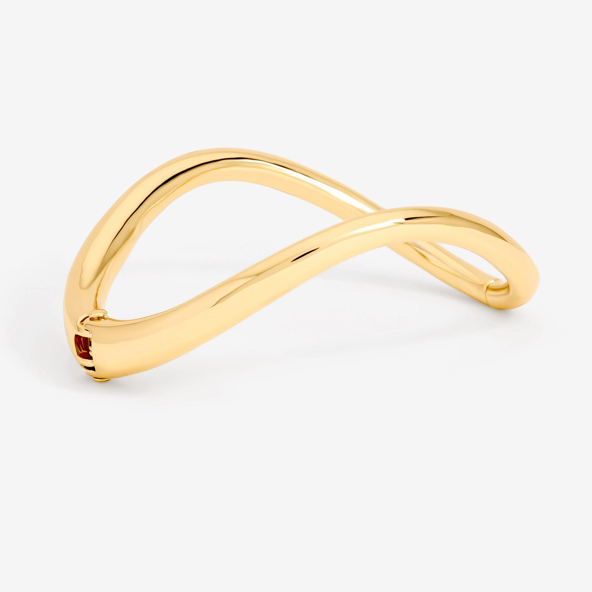 Gold - Jon Richard - Gold Plated Polished Wave Cuff Bracelet - 1