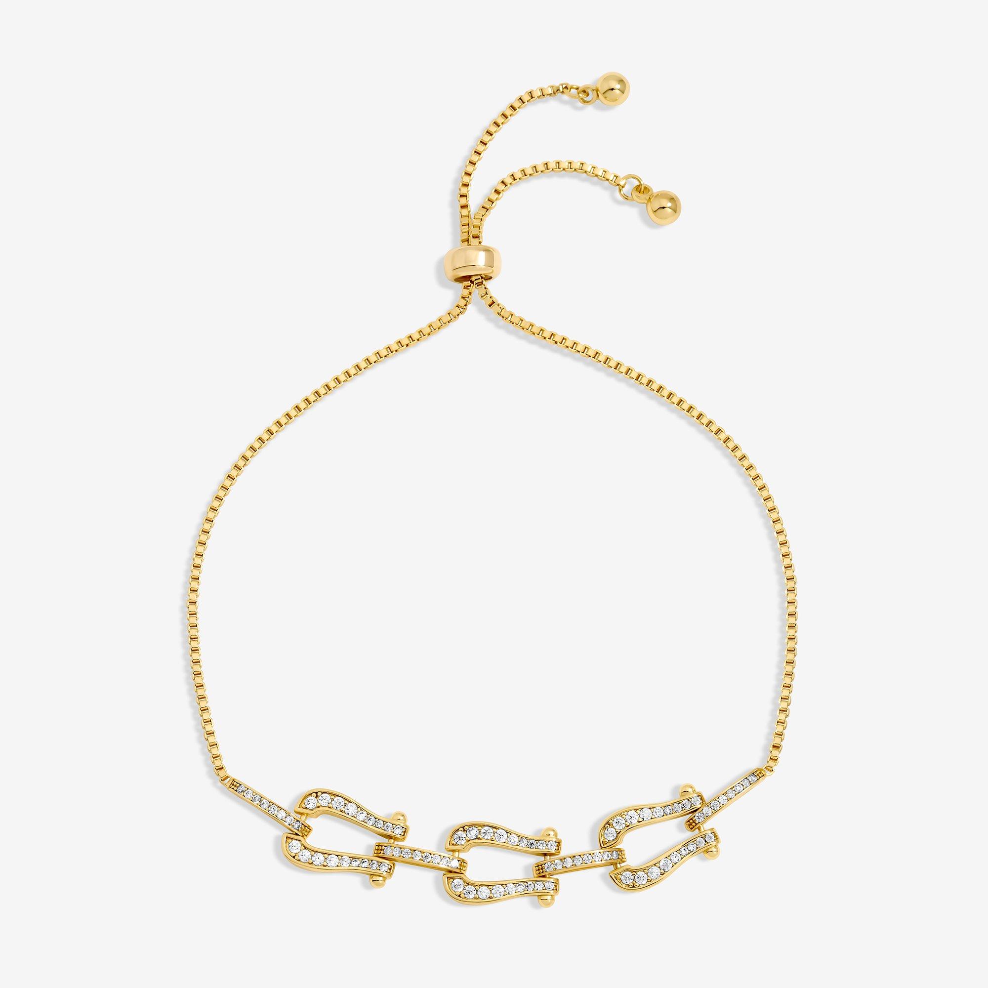 Gold - Jon Richard - 14K Gold Plated and Pave Link  Toggle Bracelet - 1