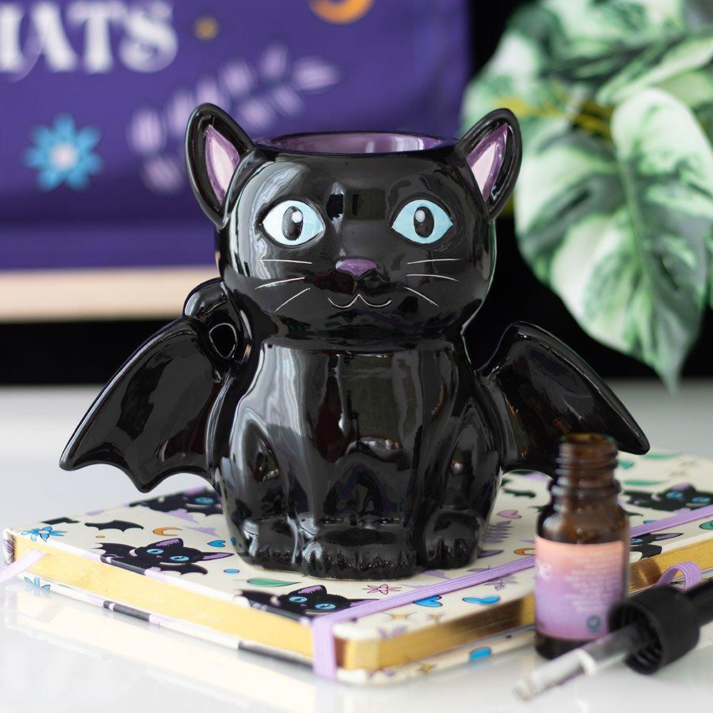 Multi - Something Different - Cute and Creepy Bat Cat Oil Burner and Wax Warmer - 1
