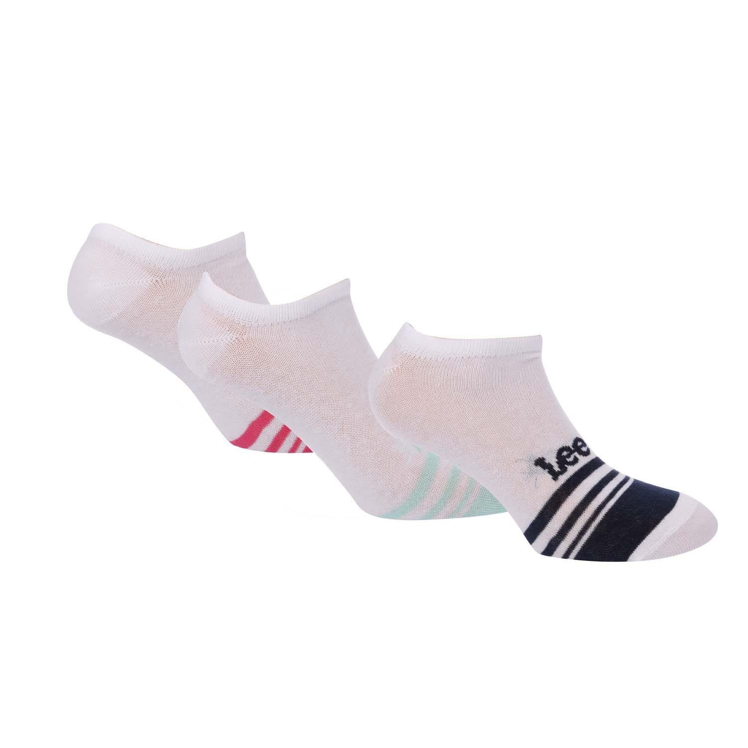 Lee Women's 3 Pack Of Trainer Liner Socks - White - 4-7