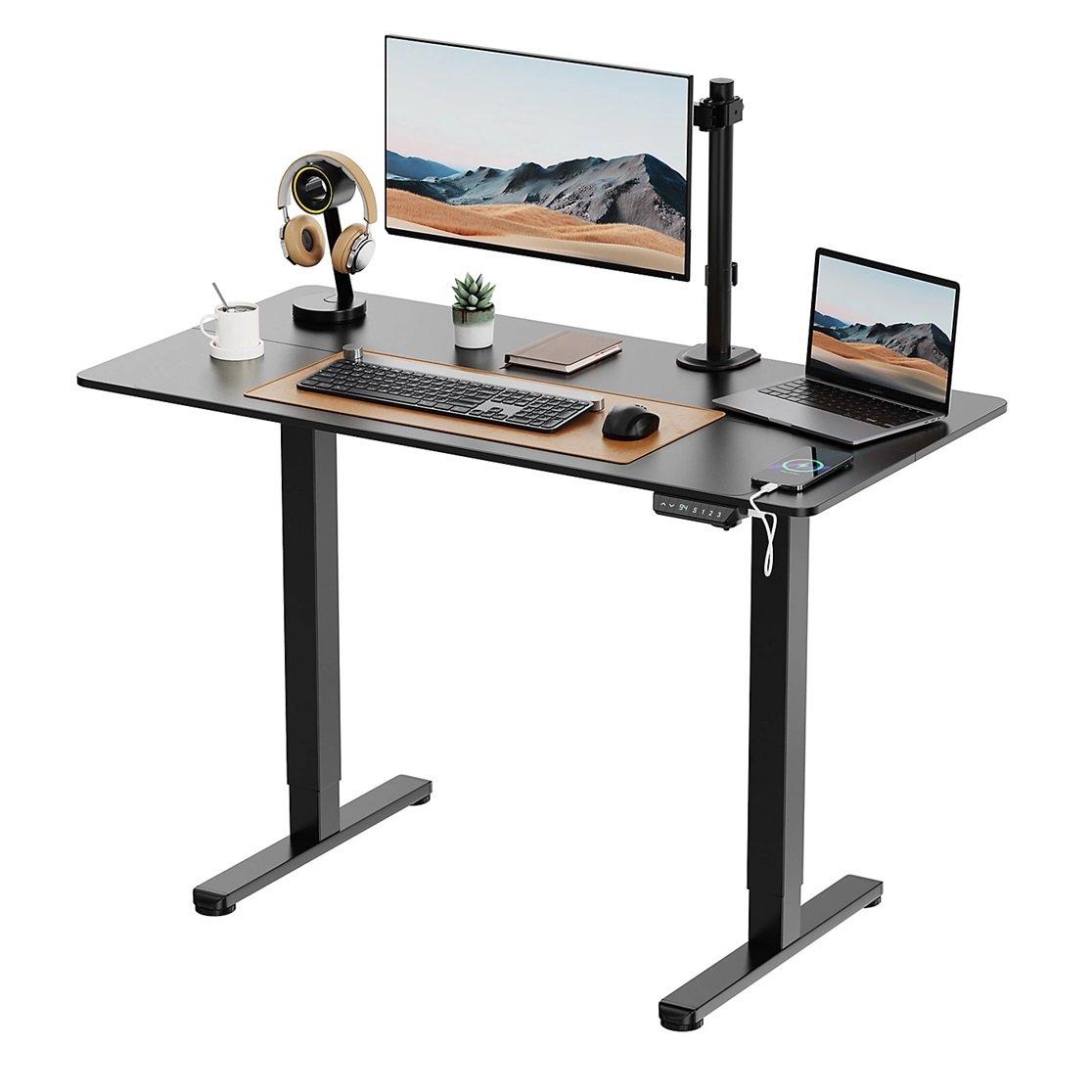 Black - VonHaus - Black Standing Desk 120x60cm - 1