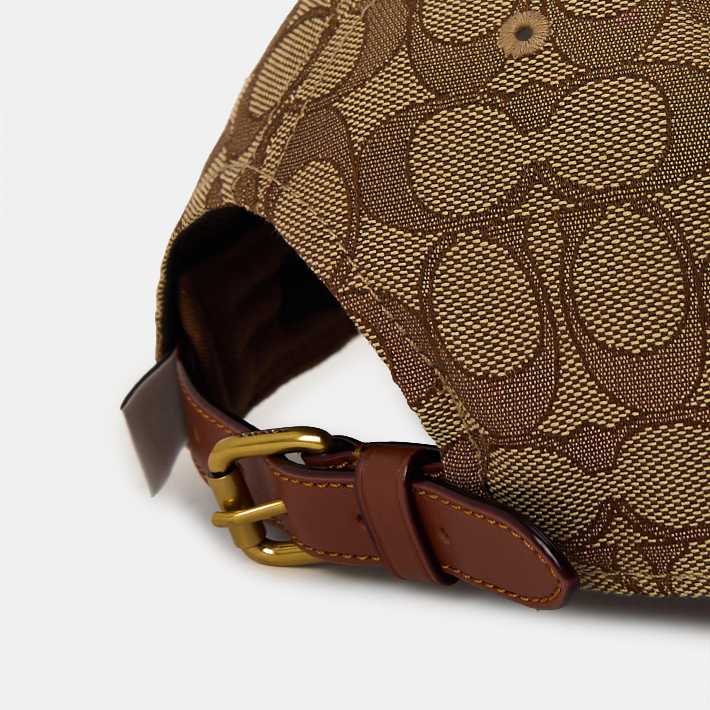 Tan - Coach - Women's Signature C Cotton Jacquard Baseball Cap - 4