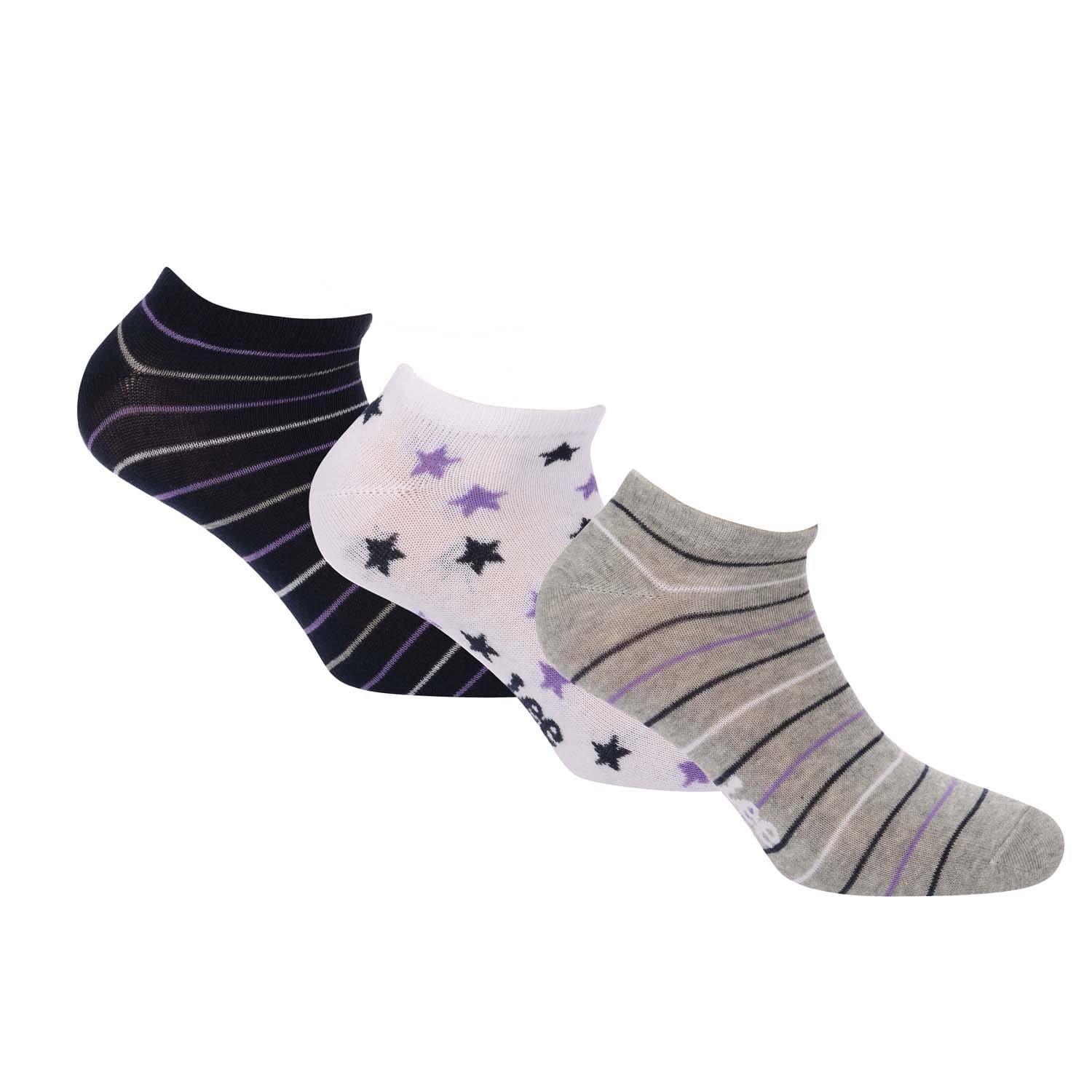 Lee Women's 3 Pack Of Trainer Liner Socks - Grey - 4-7
