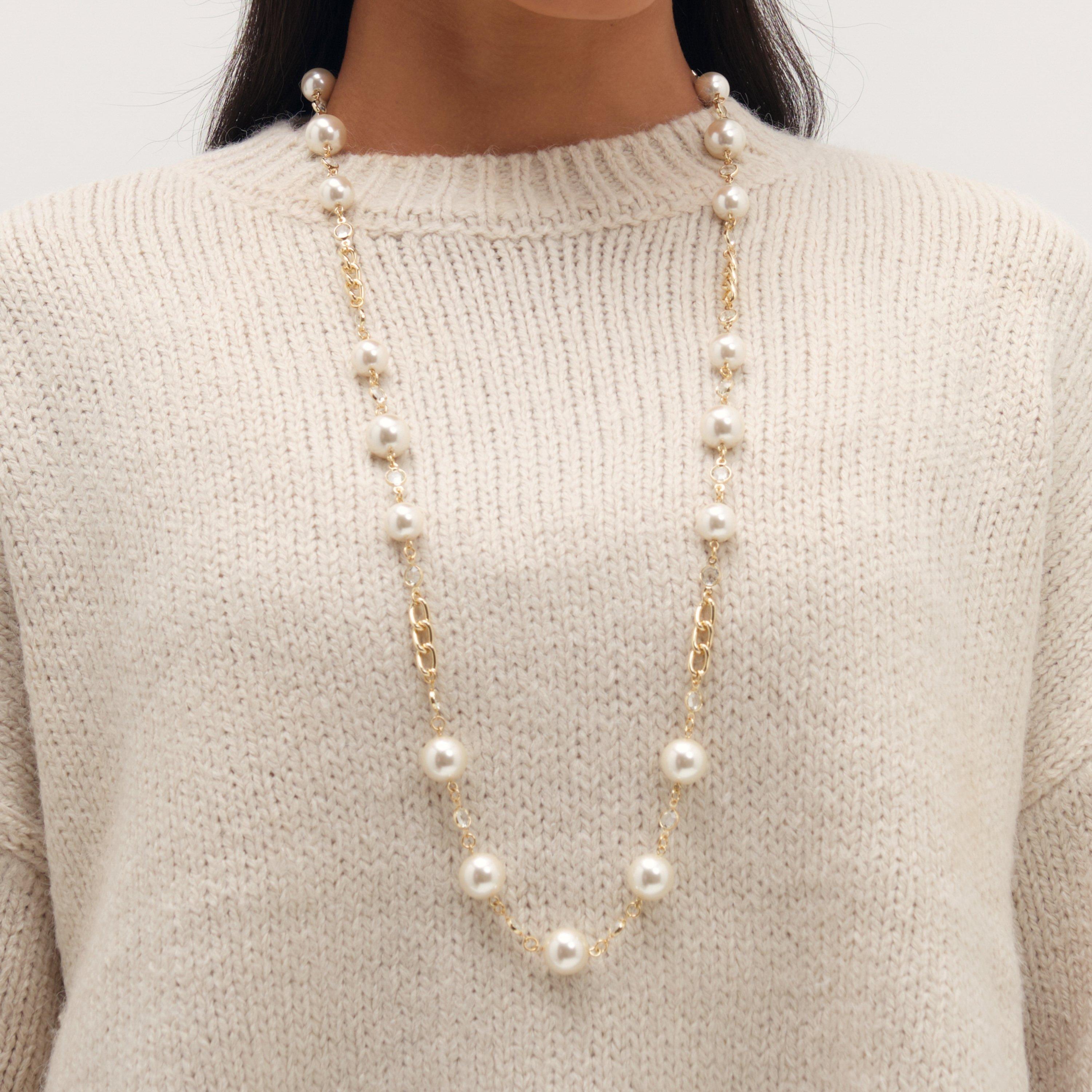 Gold - Mood - Gold Plated And Pearl Hoop Earrings - 3