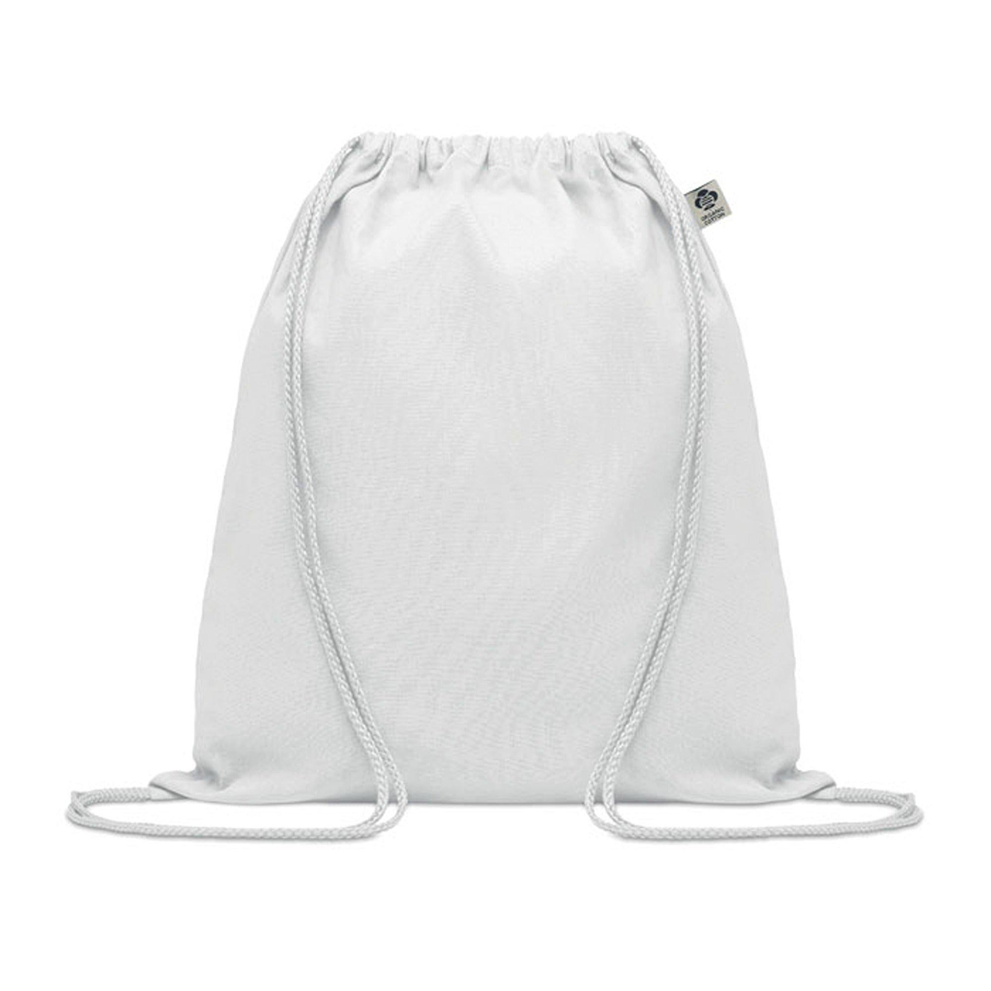 White - Treat Republic - White Cotton Drawstring Bag