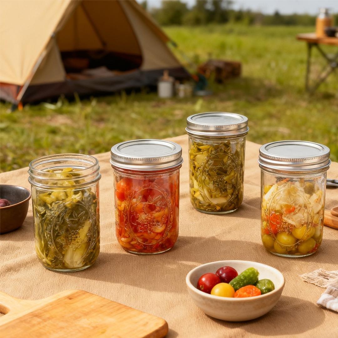Clear - LIFE IDEAS - 8pcs 500ML Airtight Glass Storage Jars - 1