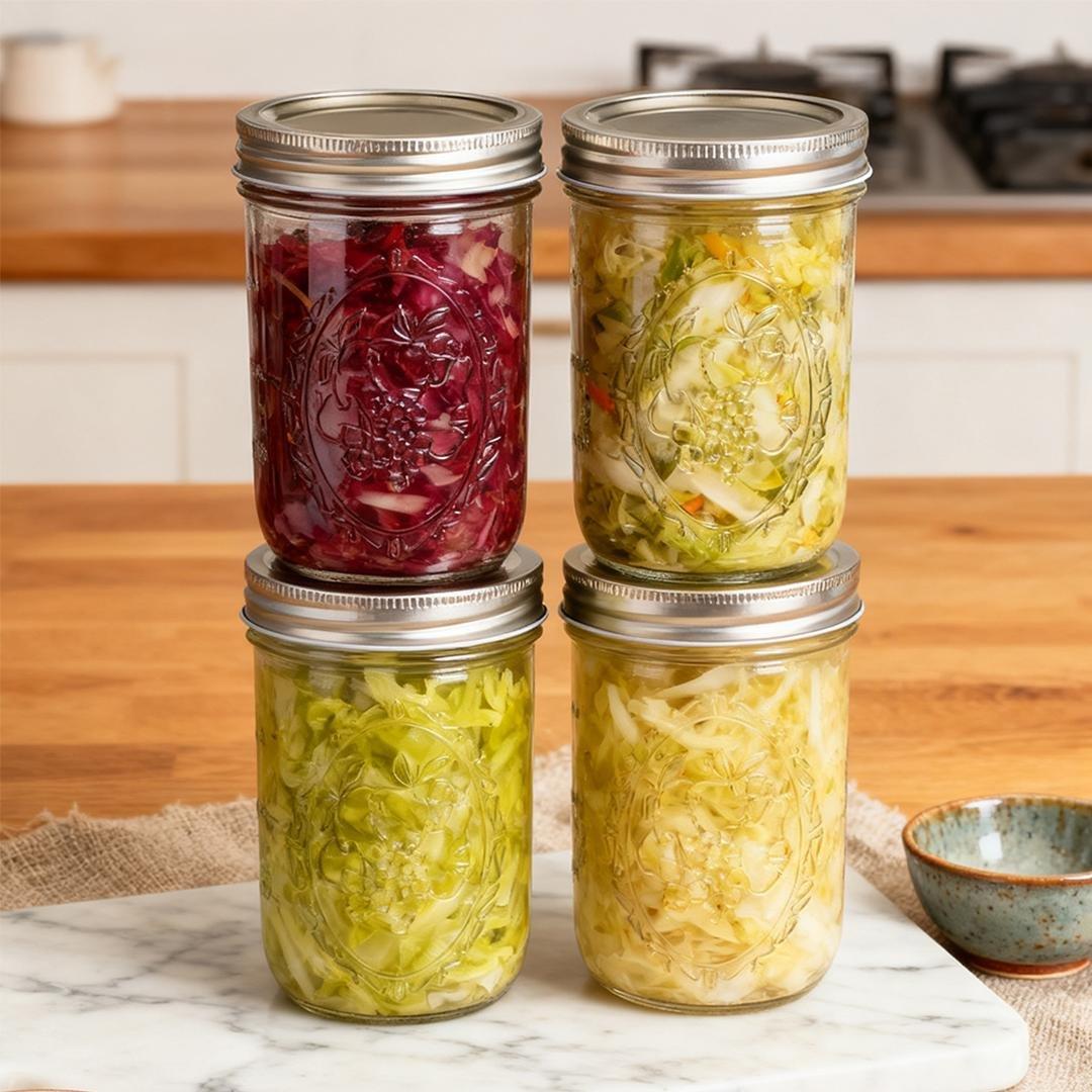Clear - LIFE IDEAS - 8pcs 500ML Airtight Glass Storage Jars - 2