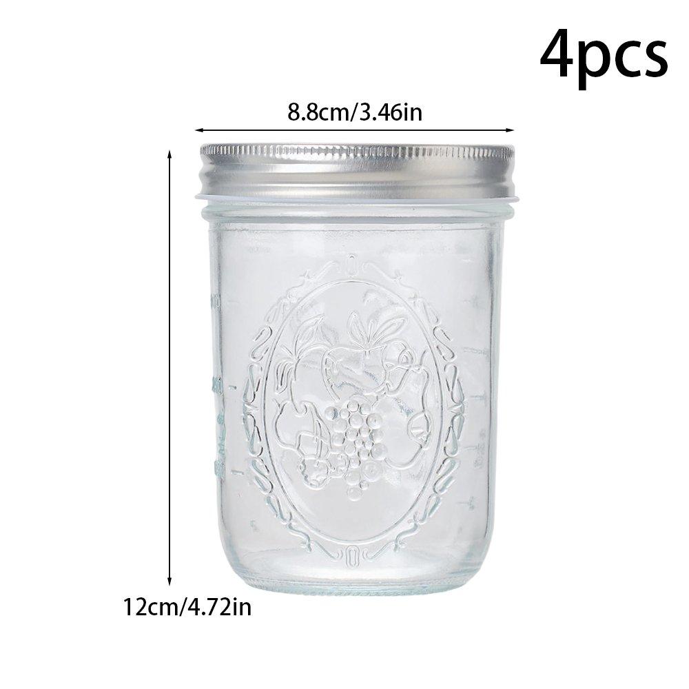 Clear - LIFE IDEAS - 8pcs 500ML Airtight Glass Storage Jars - 4