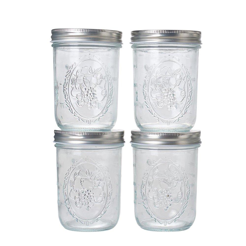 Clear - LIFE IDEAS - 8pcs 500ML Airtight Glass Storage Jars - 8