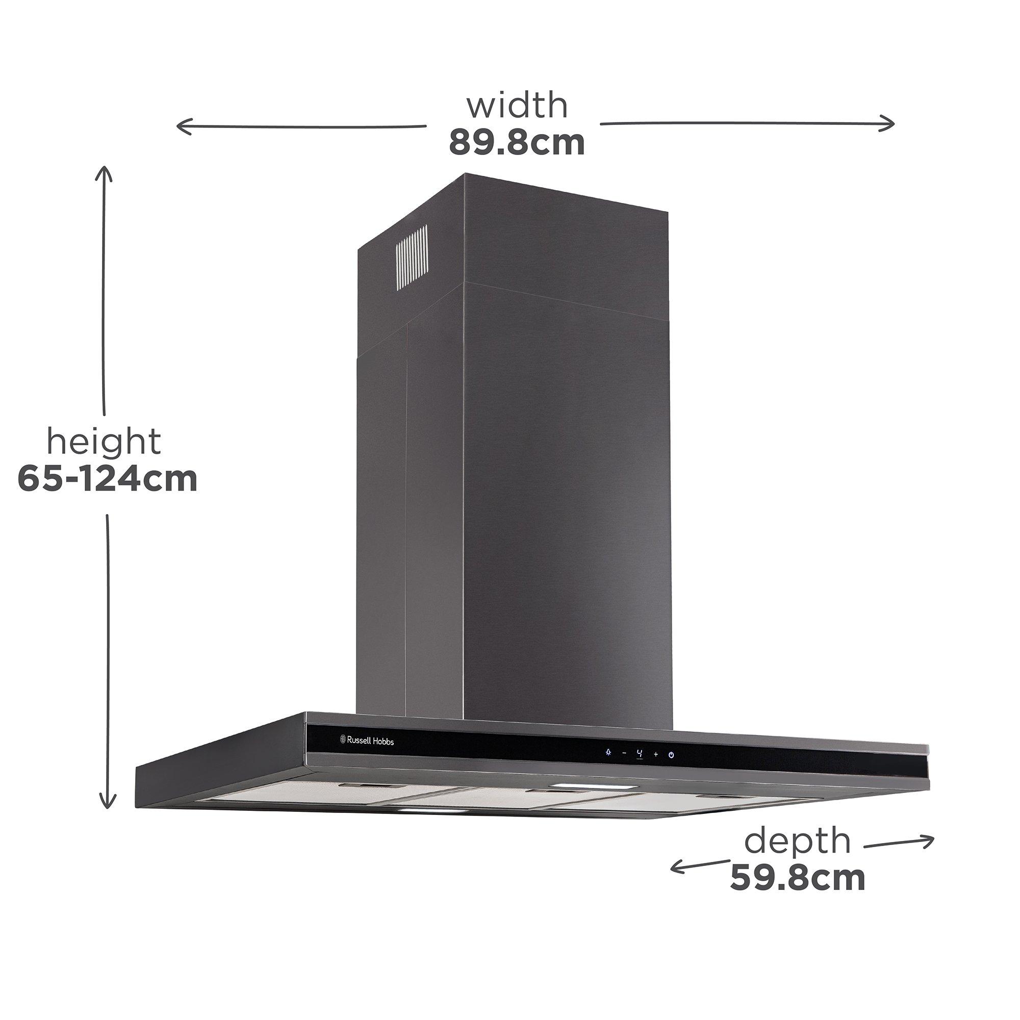 Dark Steel - Russell Hobbs - RHICH904DB 90cm Island Cooker Hood - 2