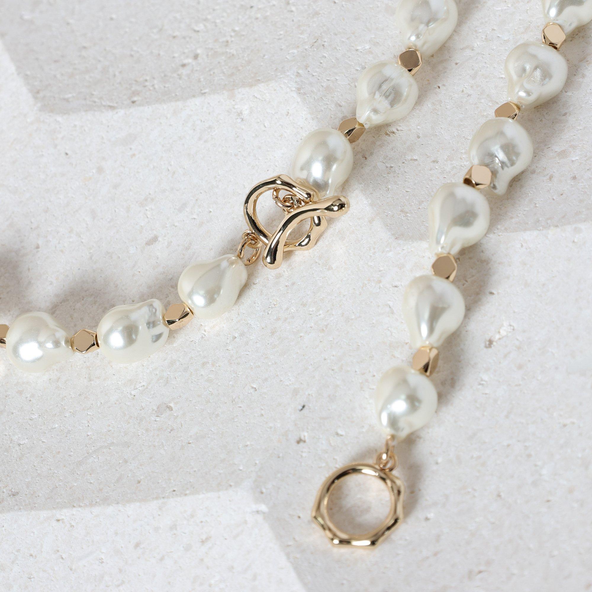 Gold - Jon Richard - Jon Richard Gold Plated Pearl T Bar Bracelet - 3