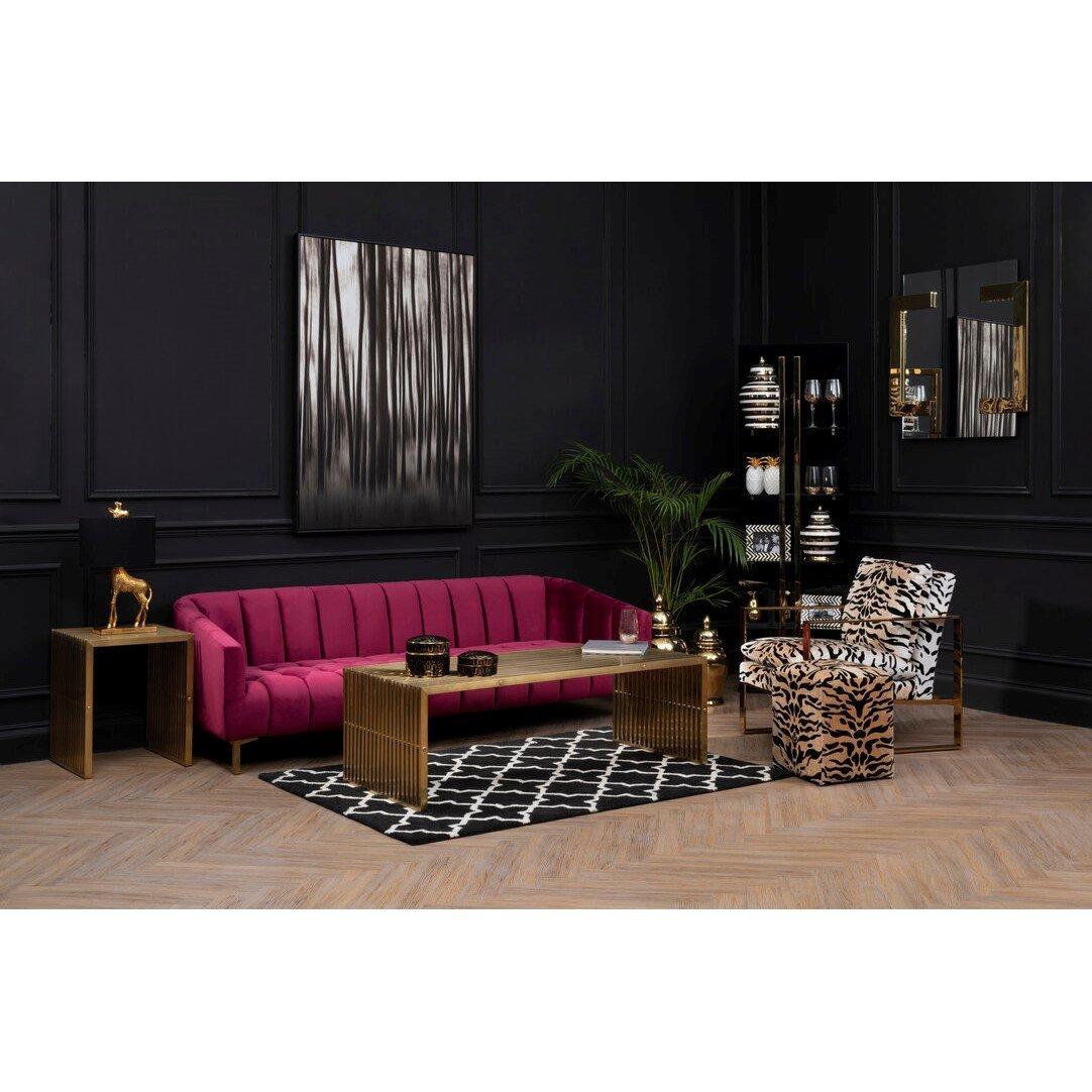 Red - Fifty Five South - Bella 3 Seat Wine Velvet Sofa - 2