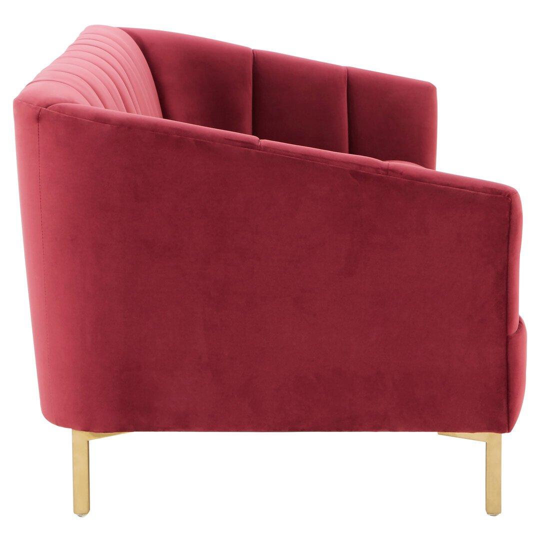 Red - Fifty Five South - Bella 3 Seat Wine Velvet Sofa - 4
