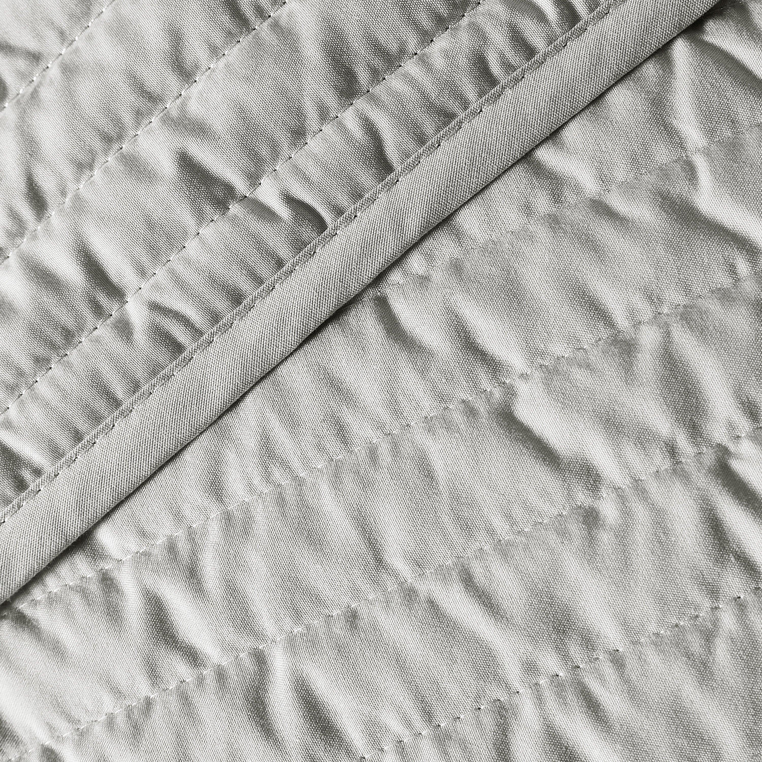 Silver Grey - Bianca - Quilted Linear Bedspread - 2