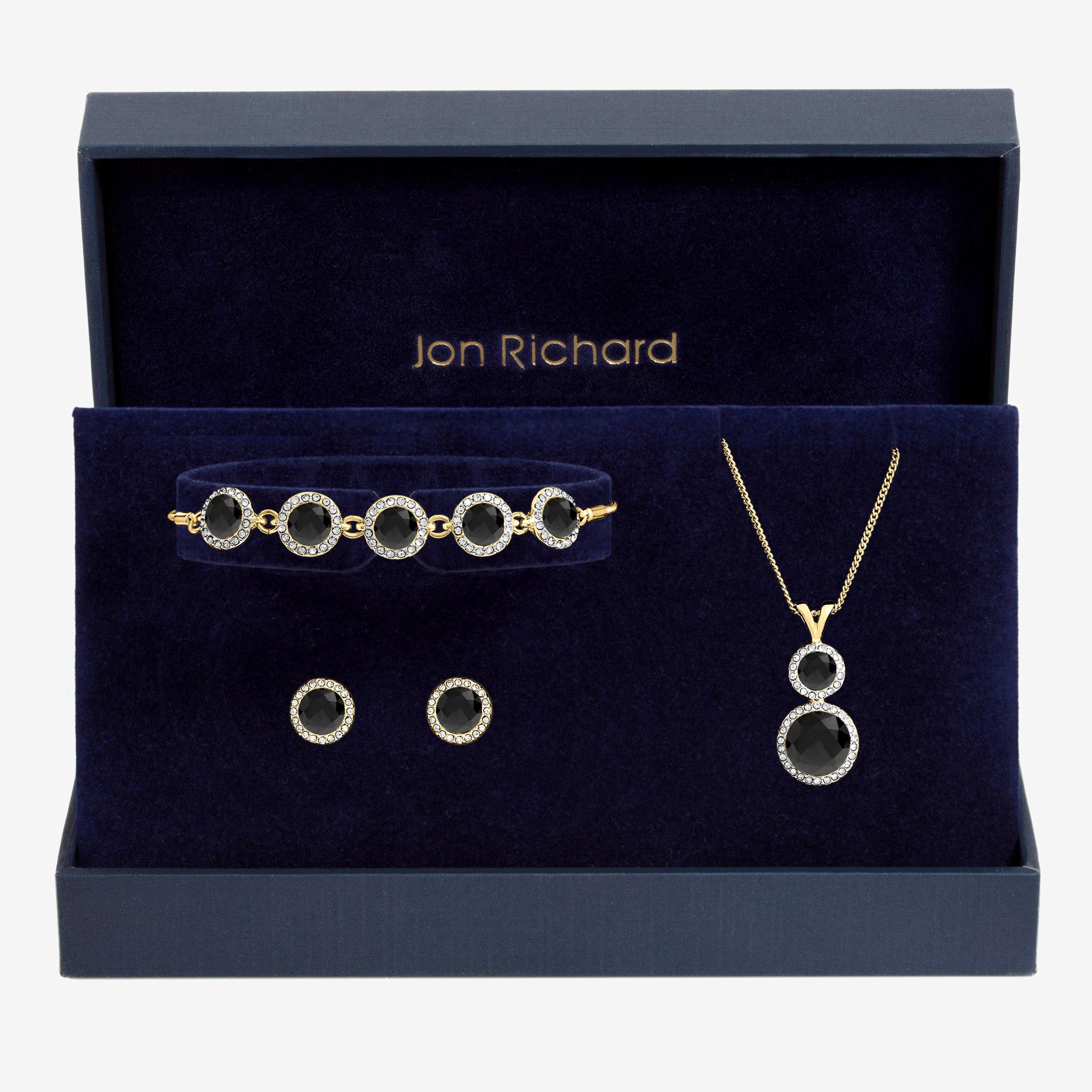Gold - Jon Richard - Gold Plated And Jet Trio Set - 1