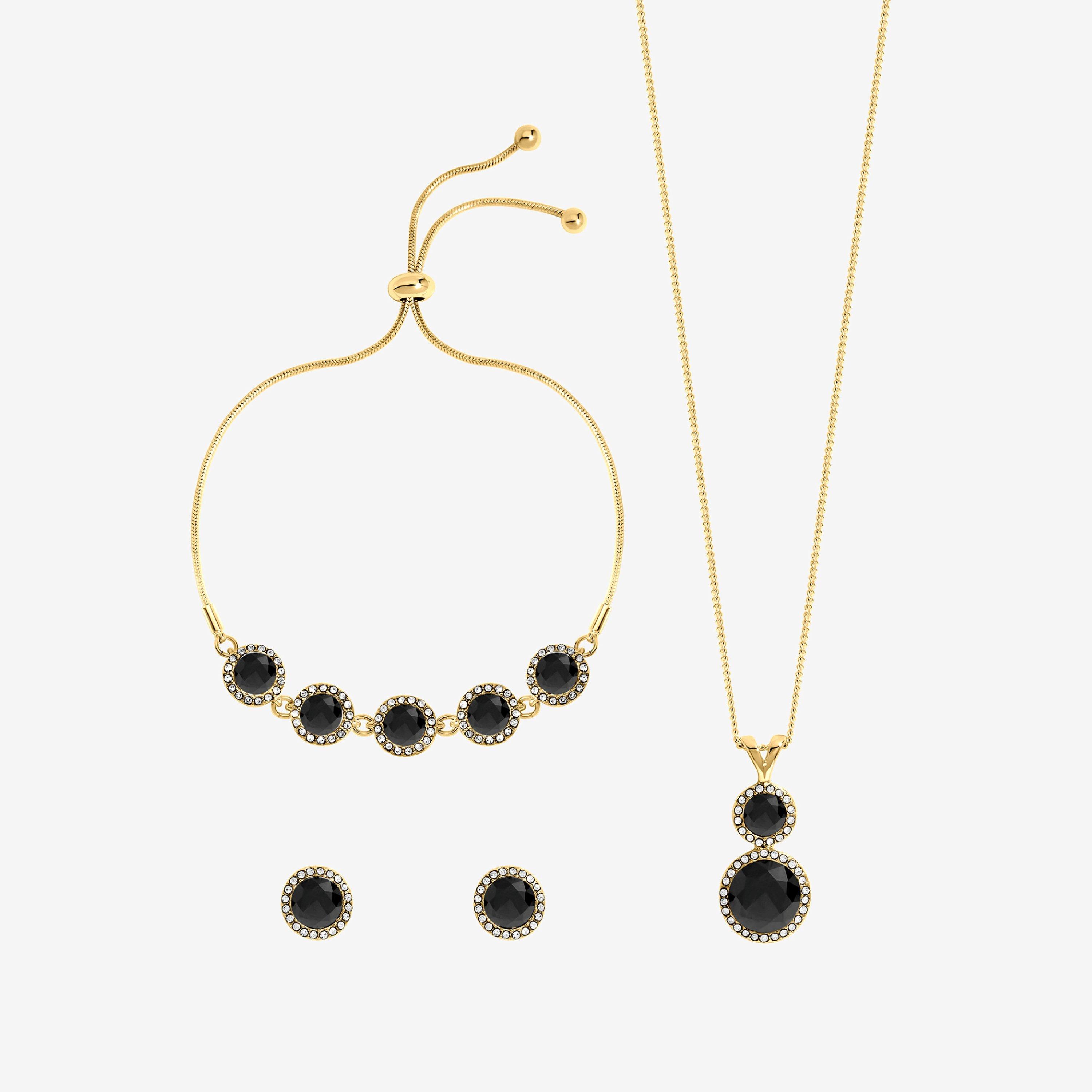 Gold - Jon Richard - Gold Plated And Jet Trio Set - 2