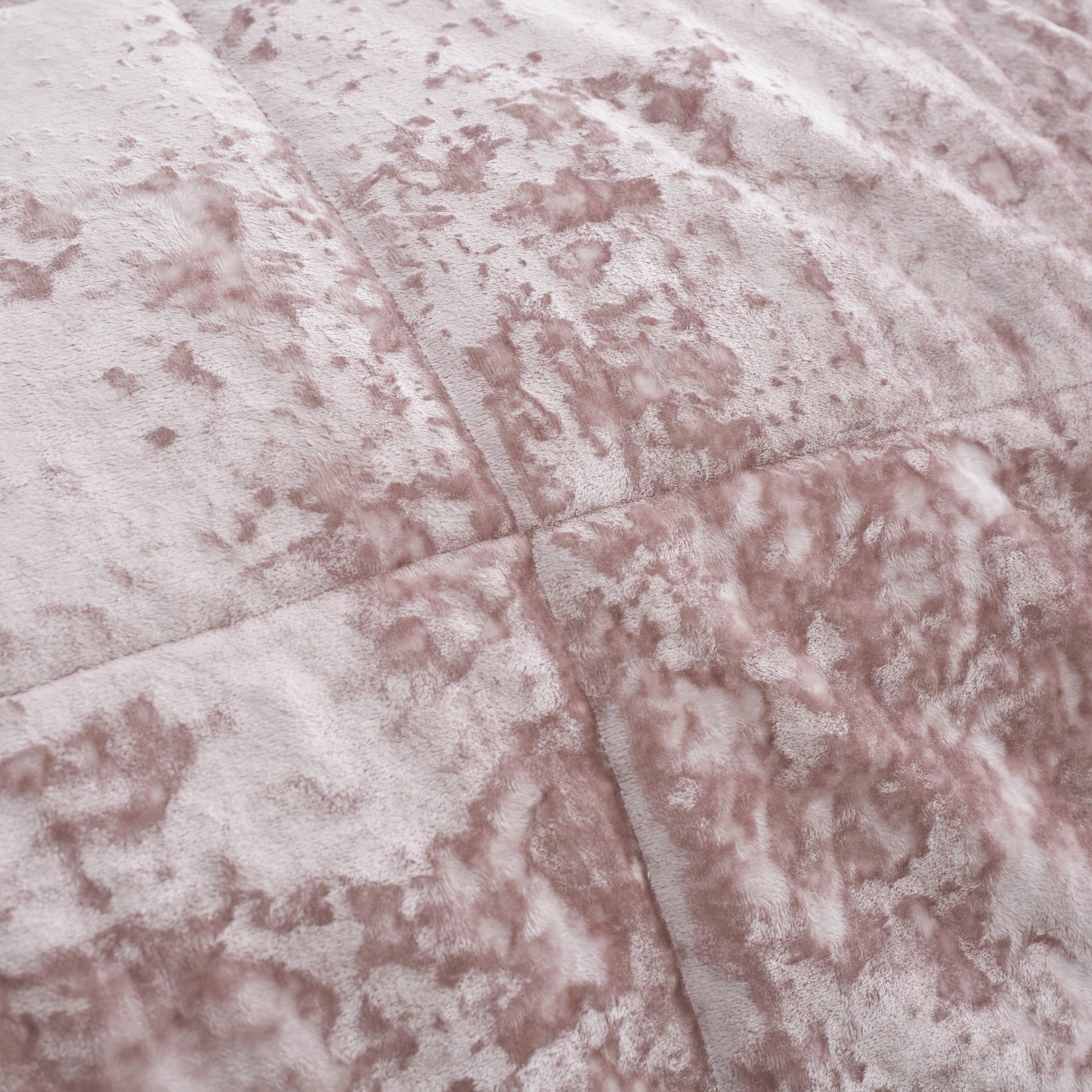 Blush Pink - Catherine Lansfield - Crushed Velvet Quilted Bedspread - 2
