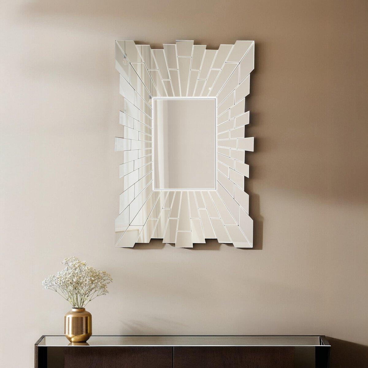 Interiors By Premier  Glitzy Rectangular Wall Mirror - Silver