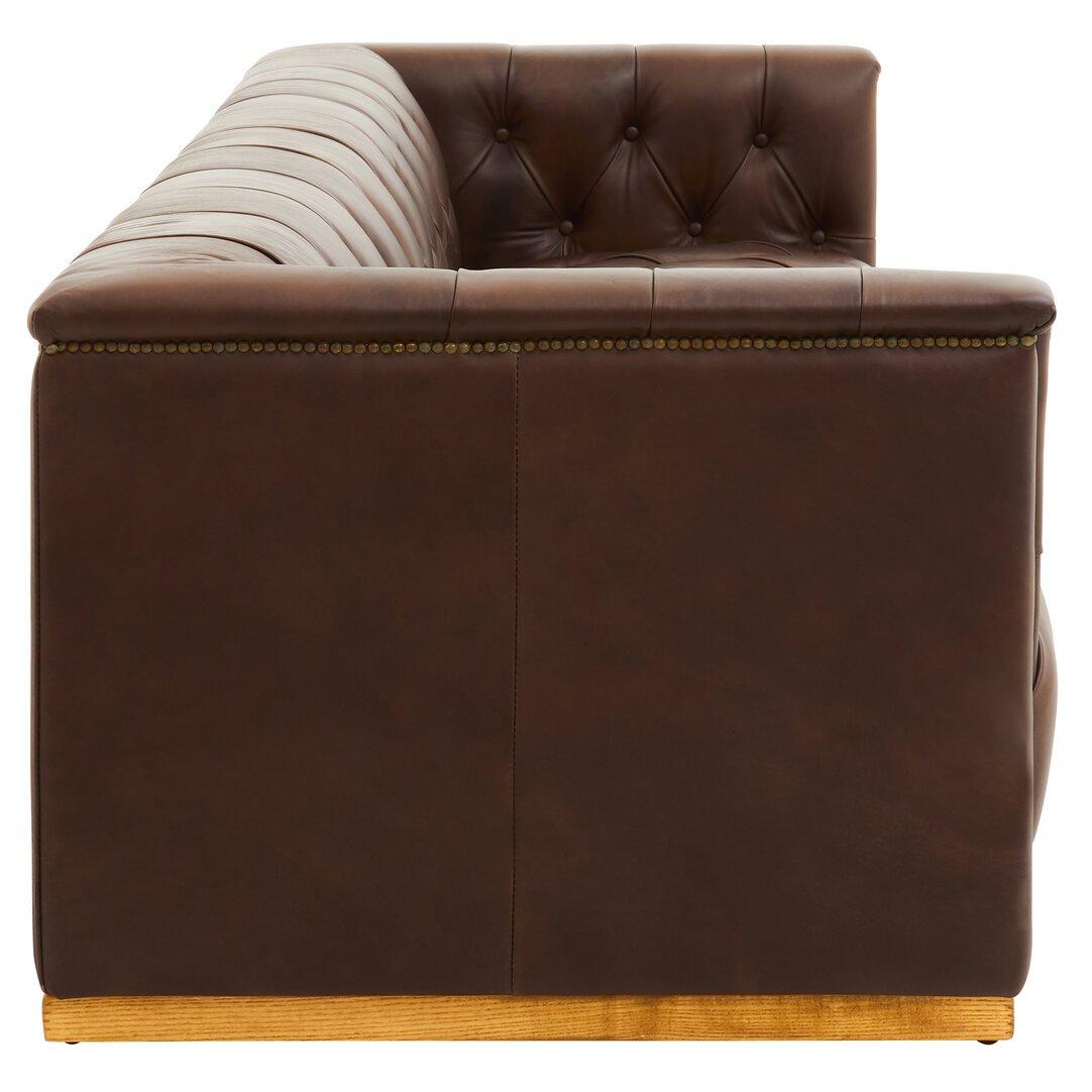 Brown - Fifty Five South - King Three Seater Tufted Leather Sofa - 3