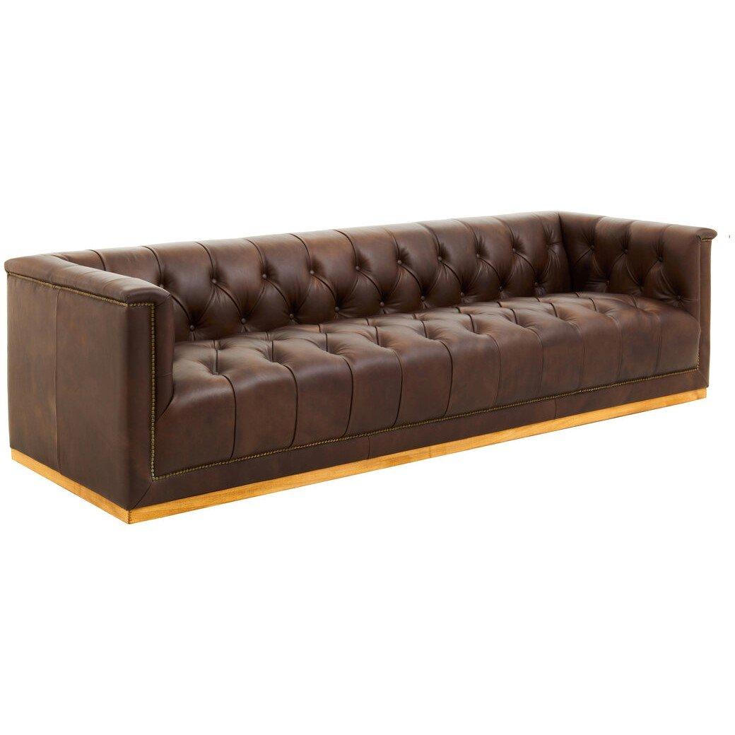 Brown - Fifty Five South - King Three Seater Tufted Leather Sofa - 4