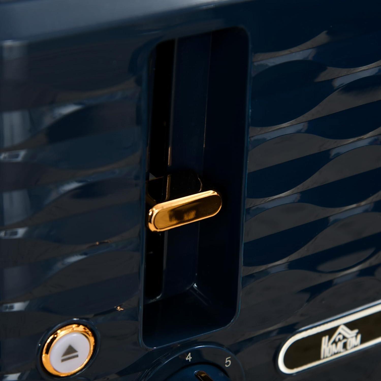 Blue - HOMCOM - Kettle and 4 Slice Toaster Set - 9