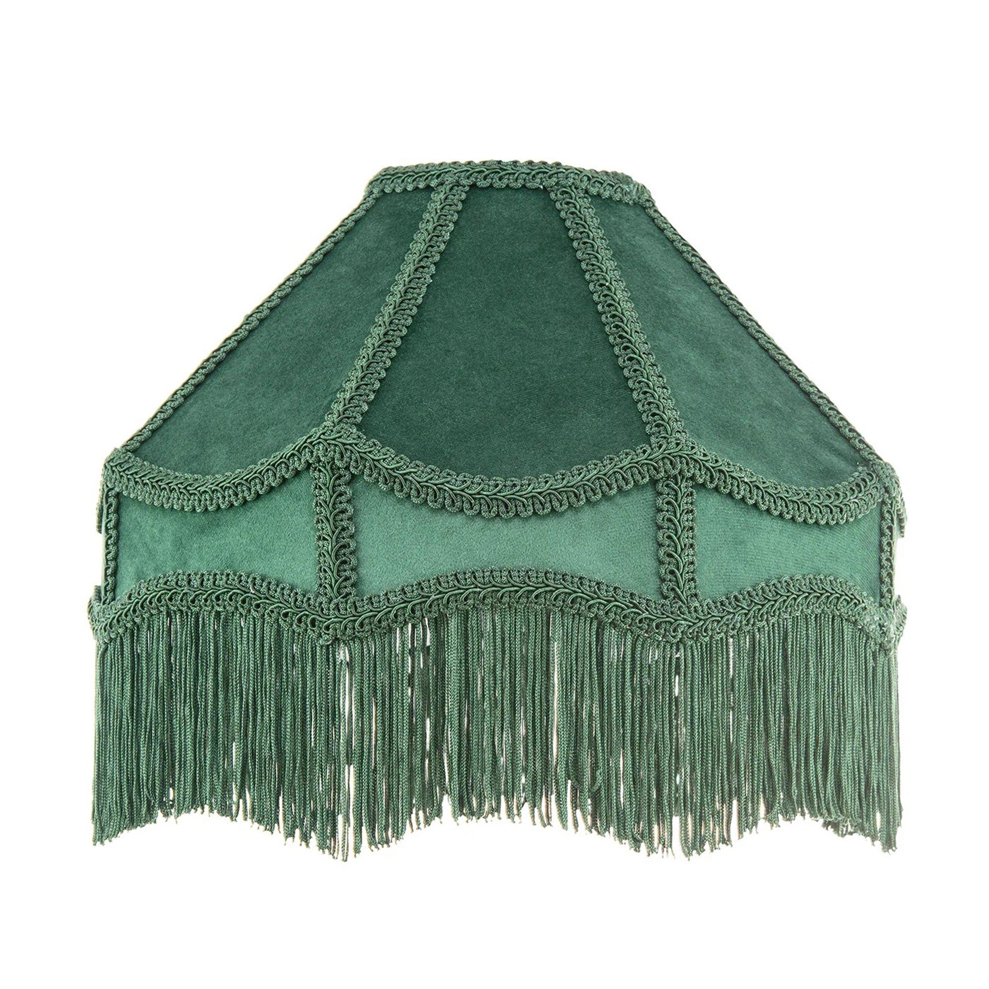 Dark Green - K Living - Tassle 10 Inch Dark Green Traditional Shade with T - 1
