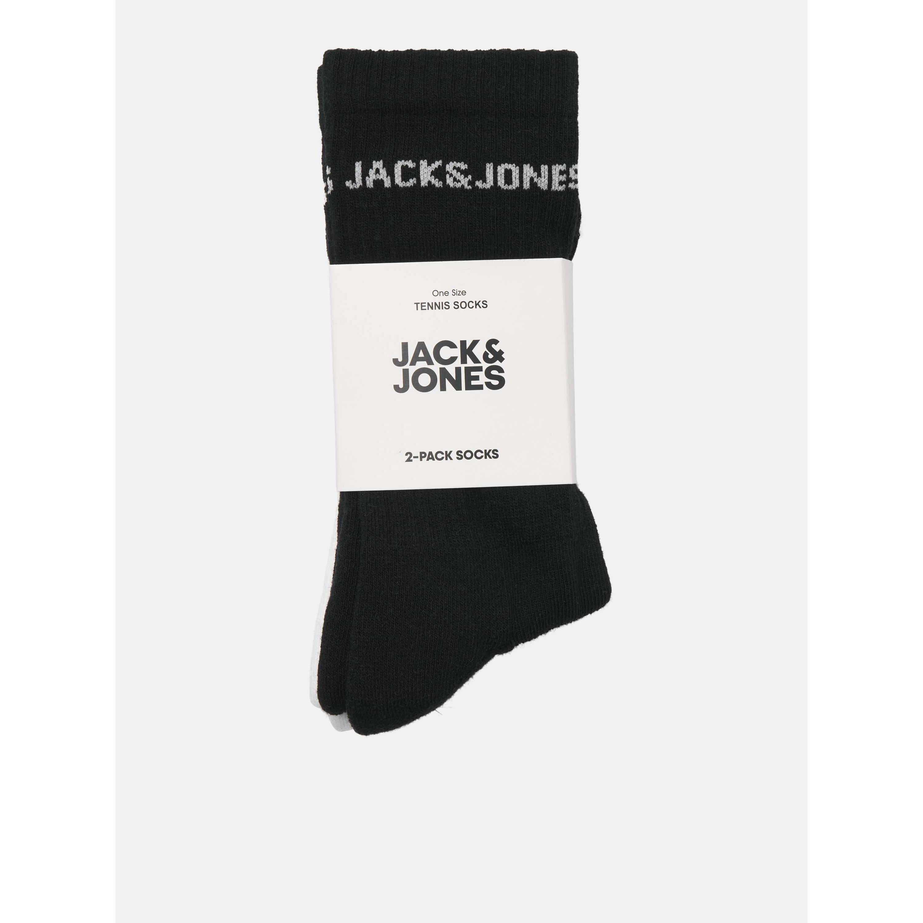 Blac/White - Jack and Jones - Men's Basic Crew Socks - 4
