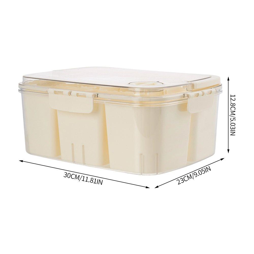 Cream2 - LIFE IDEAS - 2pcs Airtight Fridge Storage Container - 5