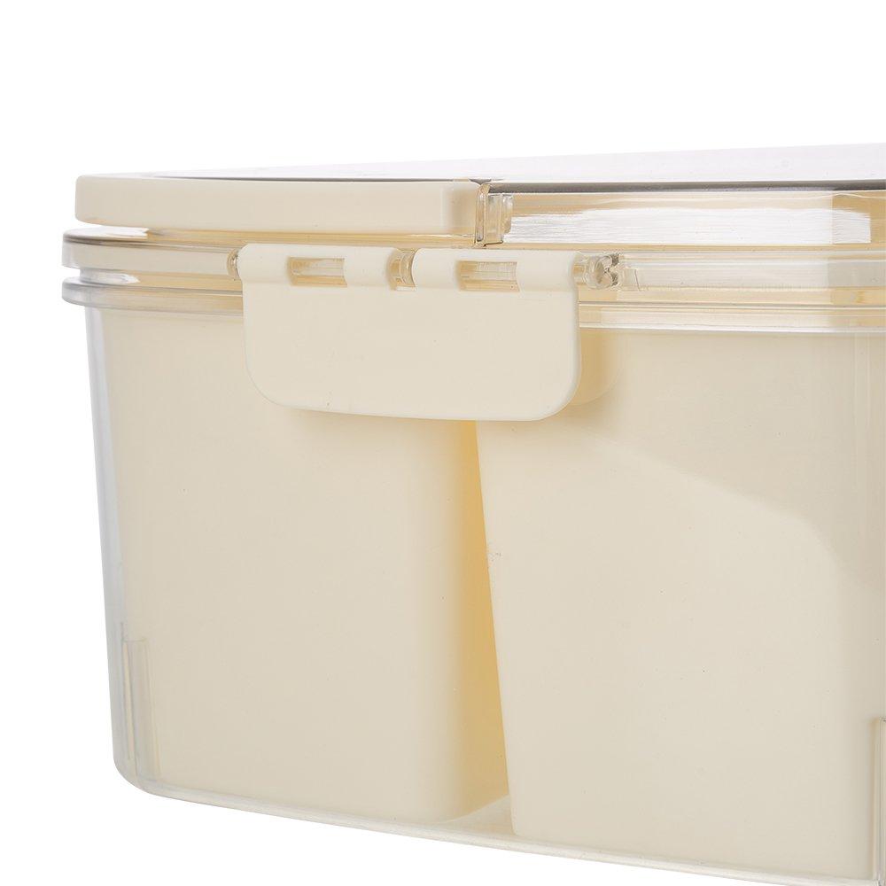 Cream2 - LIFE IDEAS - 2pcs Airtight Fridge Storage Container - 9
