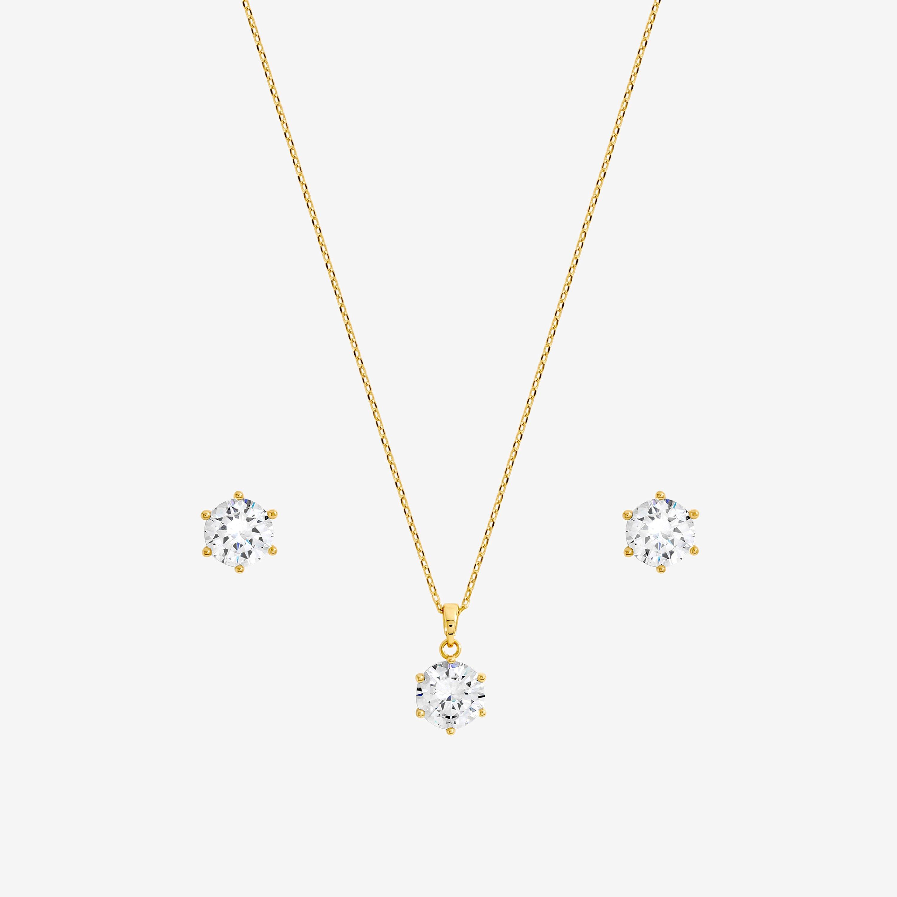 Gold - Jon Richard - Gold Plated Cubic Zirconia Pendant Box Set - 2