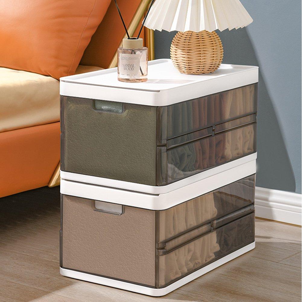 White/Brown - LIFE IDEAS - 2pcs Clothes Storage Box - 11