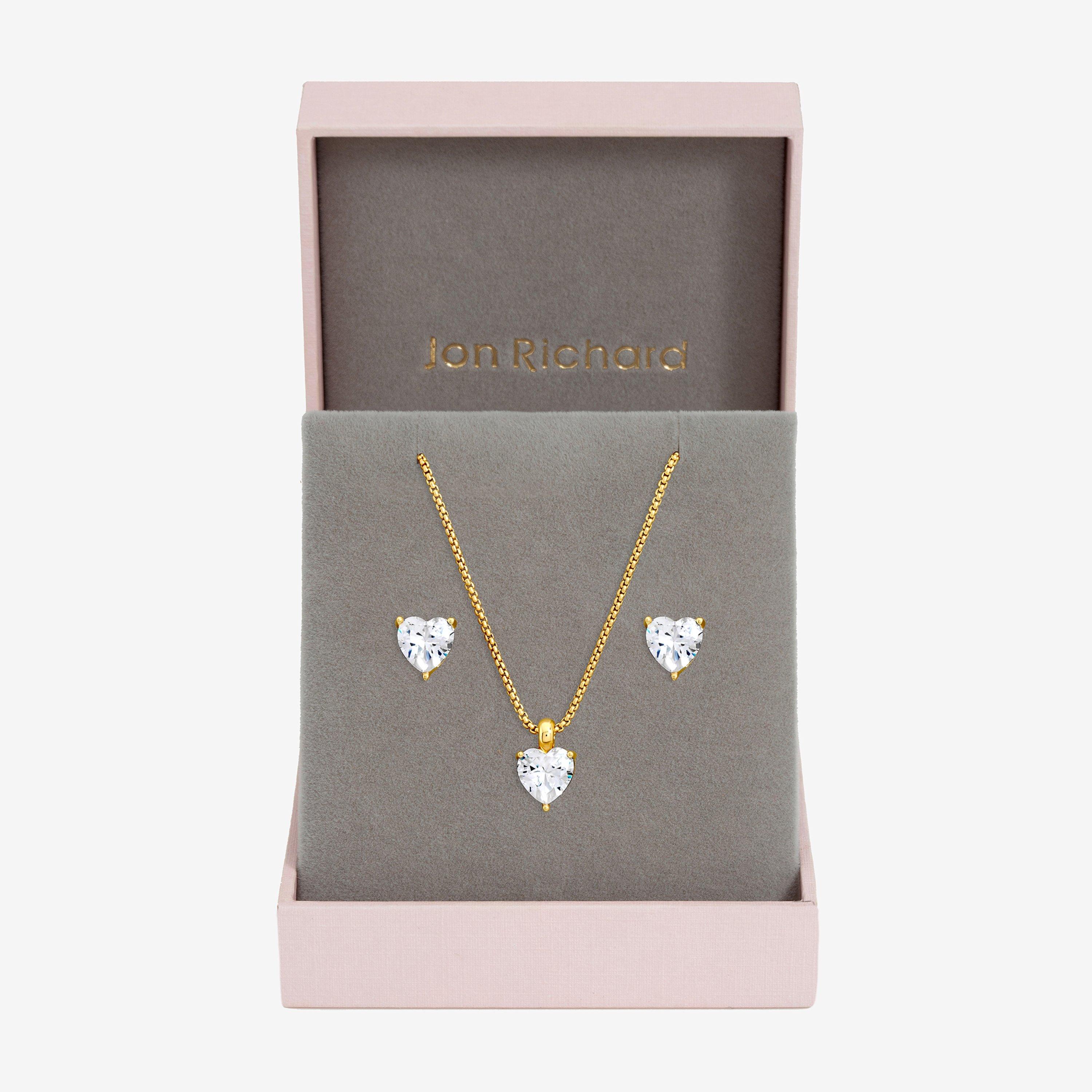 Gold - Jon Richard - Gold Plated Cubic Zirconia Heart Box Set - 1
