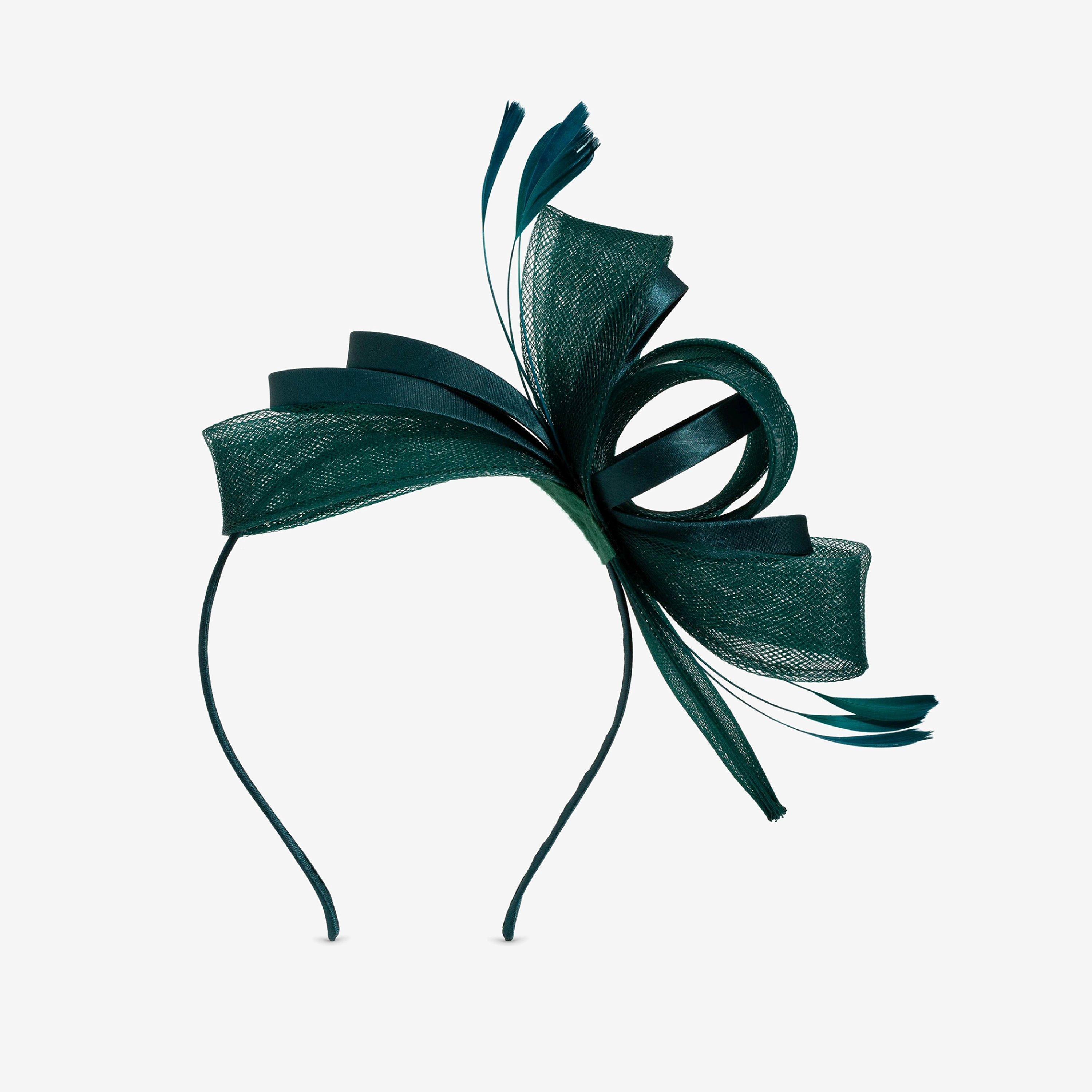 Green - Jon Richard - Emerald Medium Fascinator Headband - 1