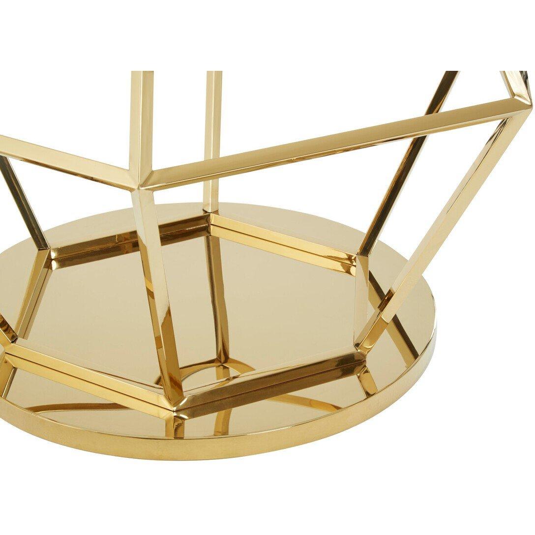 Gold - Interiors by Premier - Allure Large Gold Finish Diamond End Table - 4