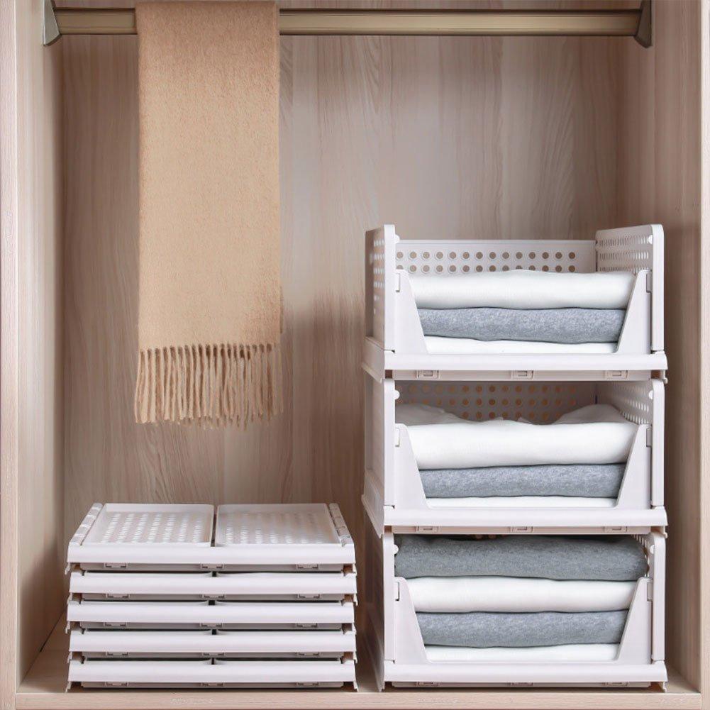 Off White - LIFE IDEAS - 2pcs Foldable Stackable Drawer Storage Basket - 14
