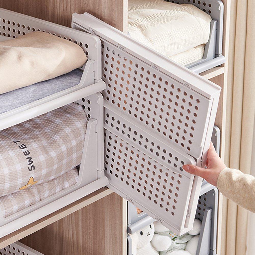 Off White - LIFE IDEAS - 2pcs Foldable Stackable Drawer Storage Basket - 16