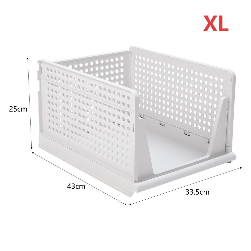 Off White - LIFE IDEAS - 2pcs Foldable Stackable Drawer Storage Basket - 3
