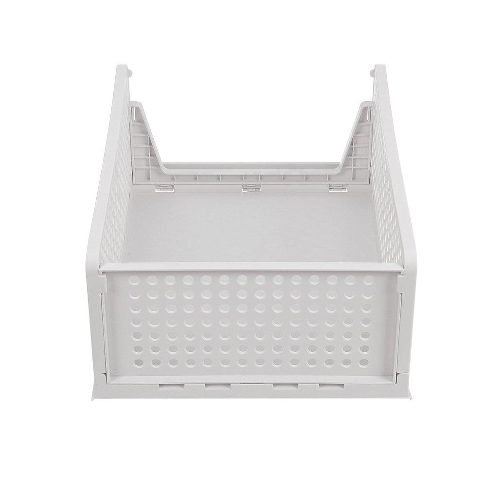 Off White - LIFE IDEAS - 2pcs Foldable Stackable Drawer Storage Basket - 7