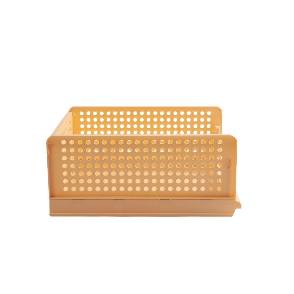 Yellow - LIFE IDEAS - 2pcs Foldable Stackable Drawer Storage Basket - 6