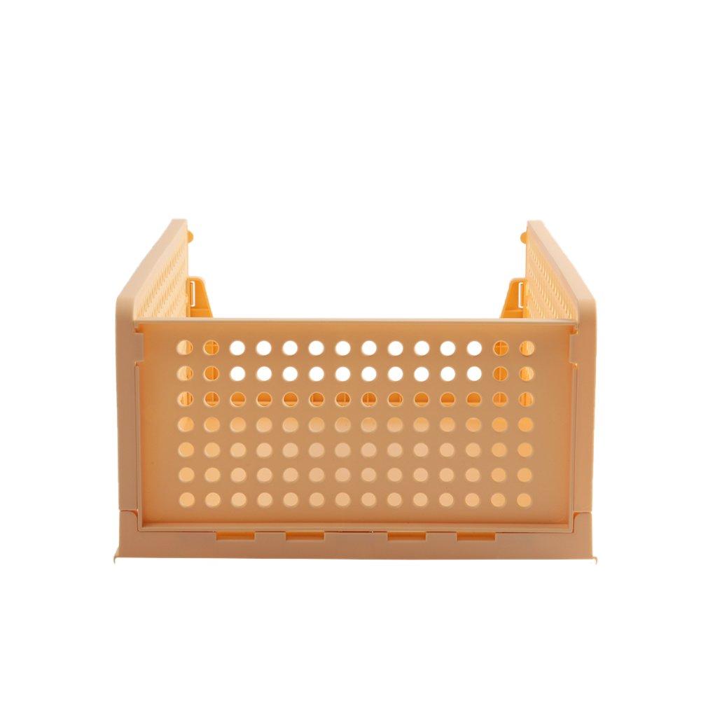 Yellow - LIFE IDEAS - 2pcs Foldable Stackable Drawer Storage Basket - 7