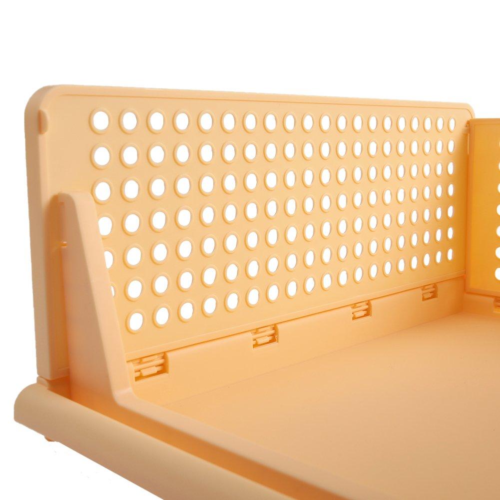 Yellow - LIFE IDEAS - 2pcs Foldable Stackable Drawer Storage Basket - 8