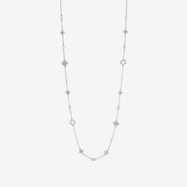 Mood Silver Crystal & Mother of Pearl Clover Necklace