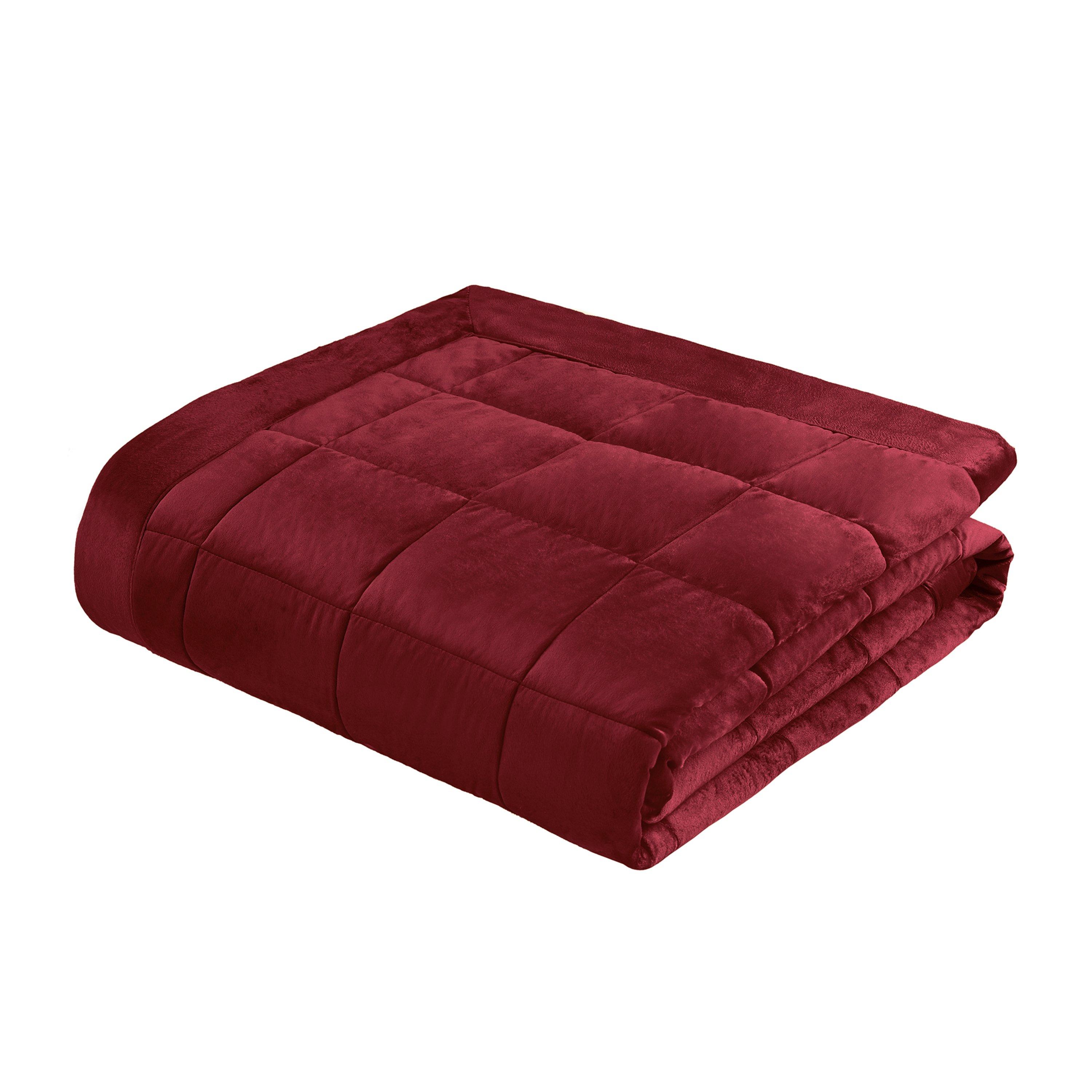 Framboesa - Catherine Lansfield - Matt Velvet Quilted Bedspread - 3