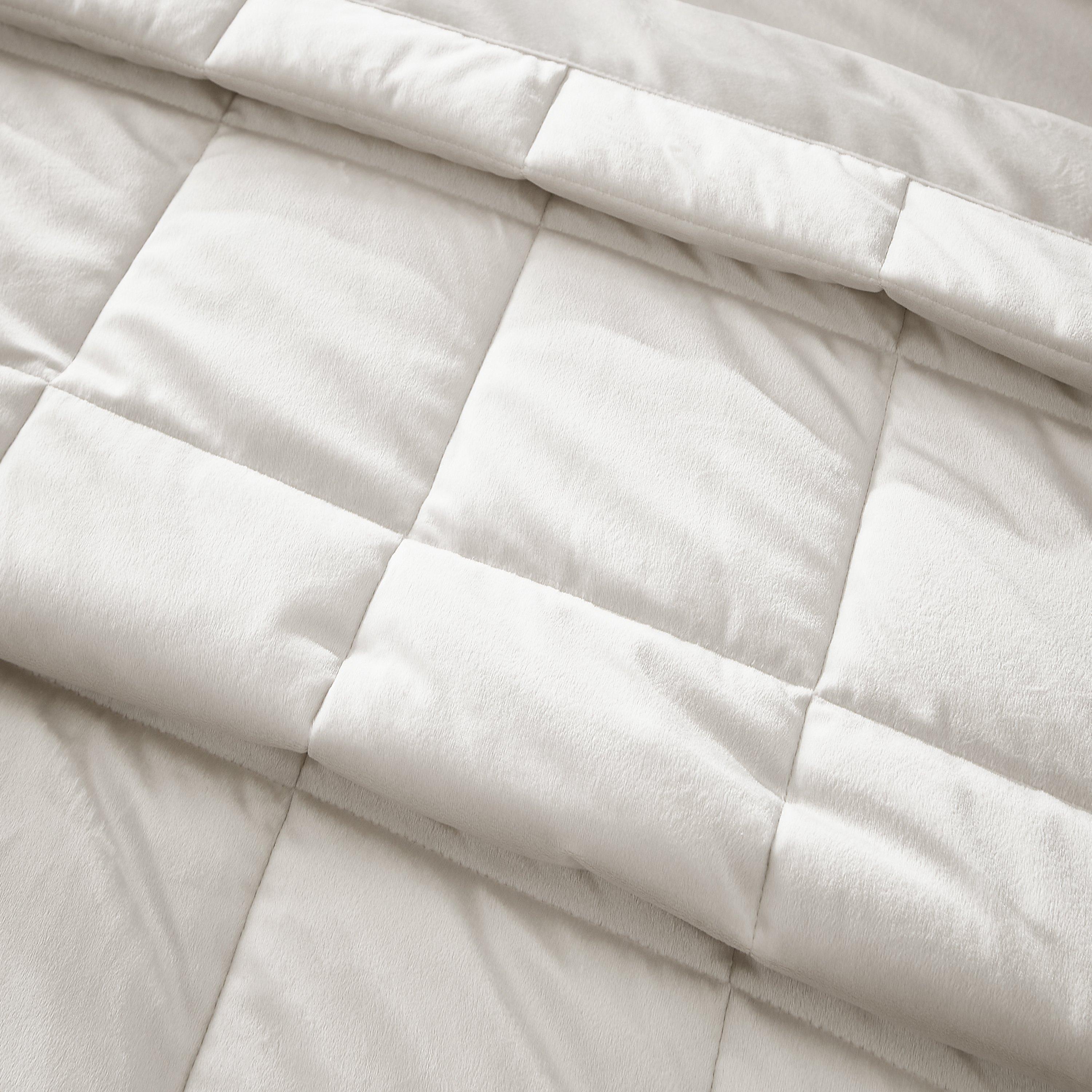Cream - Catherine Lansfield - Matt Velvet Quilted Bedspread - 2