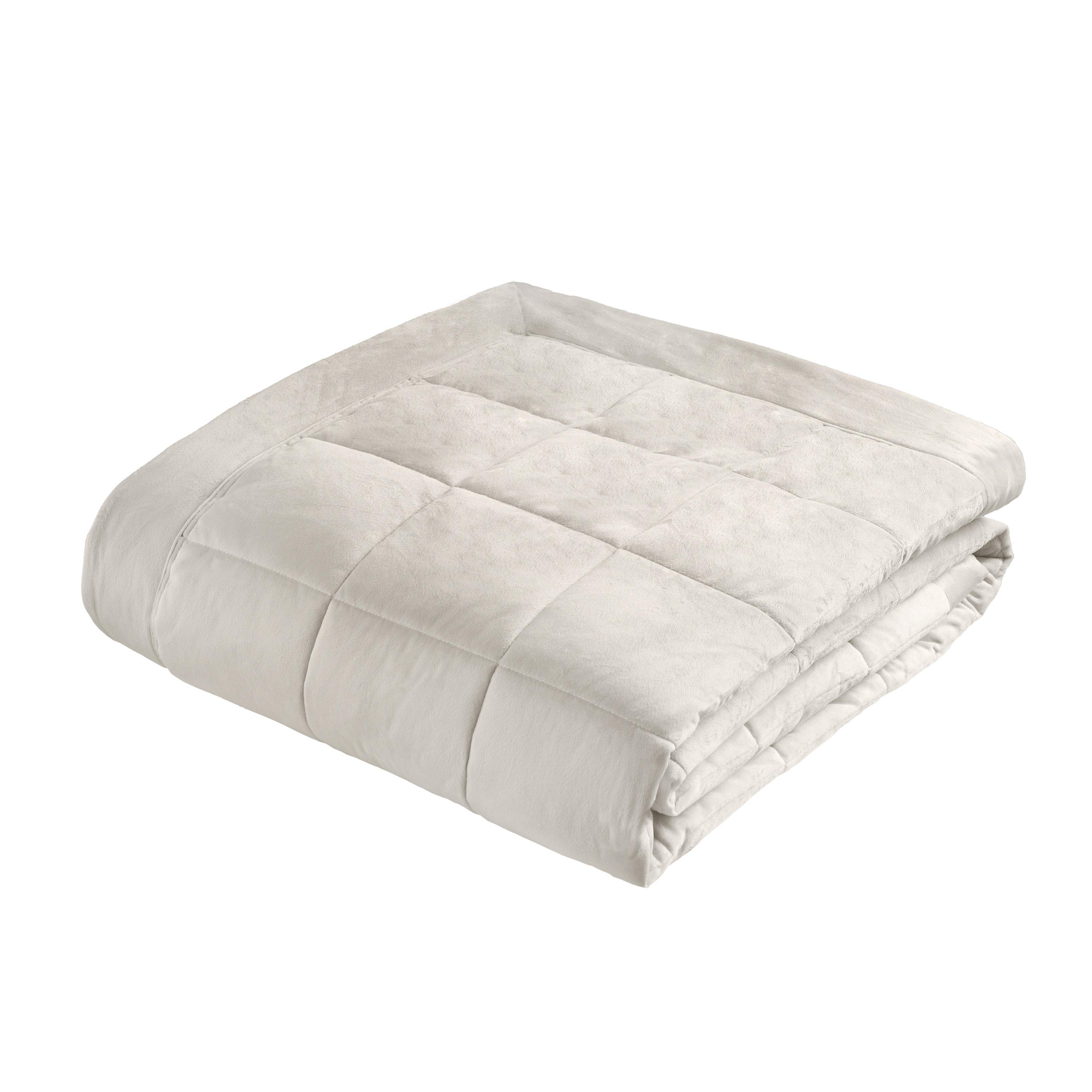 Cream - Catherine Lansfield - Matt Velvet Quilted Bedspread - 3